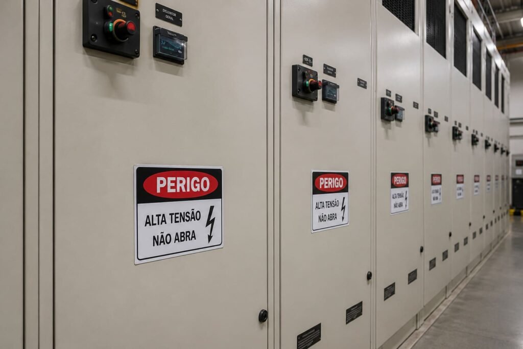 Sinalização para subestações e instalações elétricas: riscos, materiais e boas práticas